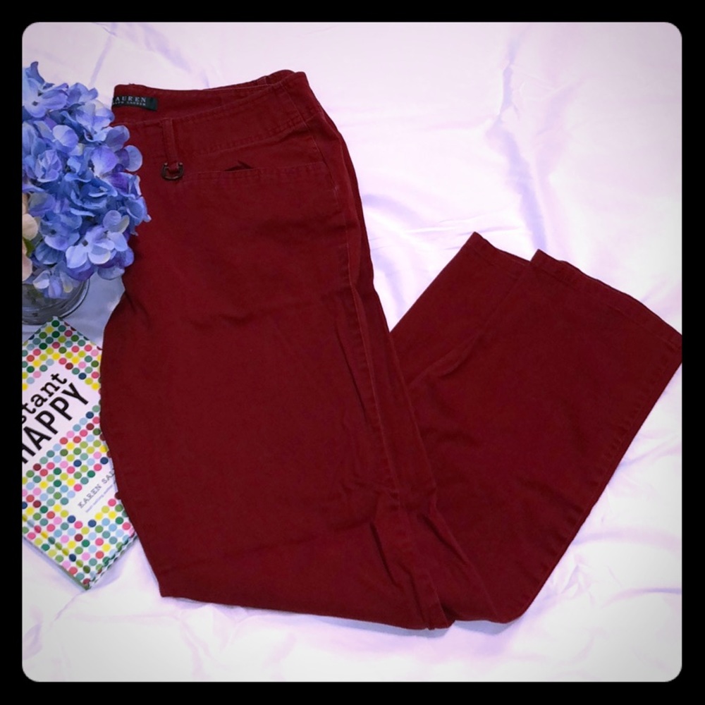 🎀 Lauren Ralph Lauren Deep Red Pants